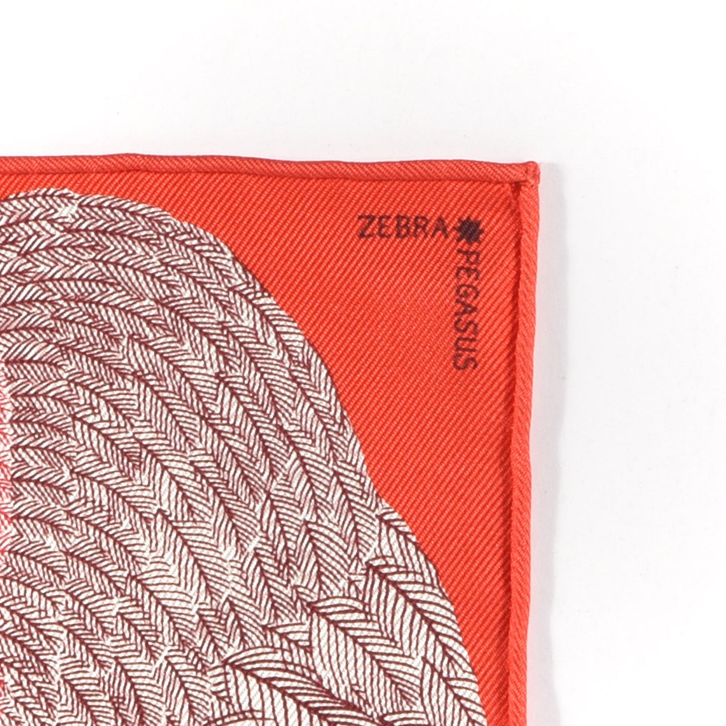 Silk Carre Zebra Pegasus Nano Scarf 20 Rouge Bordeaux Black