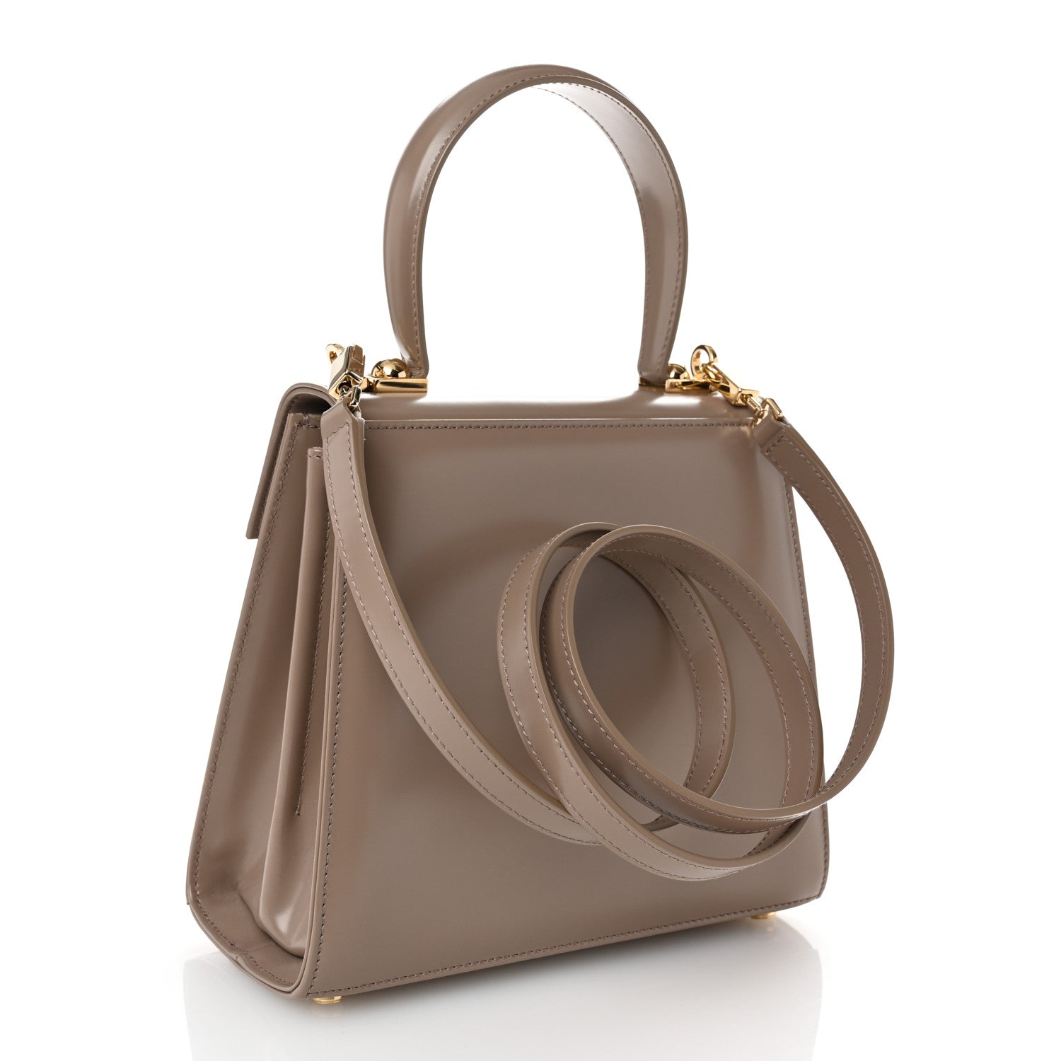 Salvatore Ferragamo Brushed Off Calfskin Small Iconic Top Handle Bag Grey 3 of 10