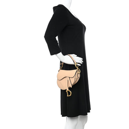 Christian Dior Grained Calfskin Mini Saddle Bag Beige 2 of 9