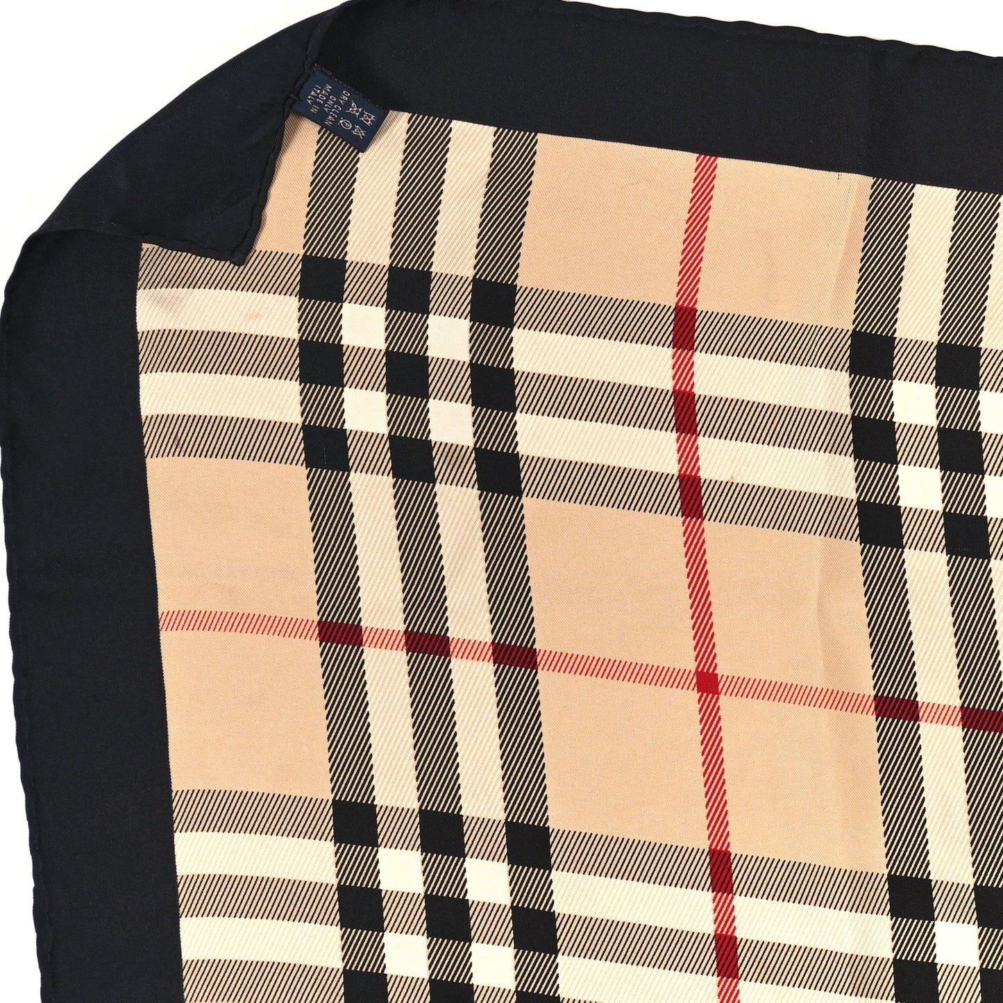 Silk House Check Square Scarf Beige Black