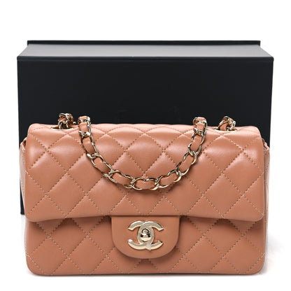 Chanel Lambskin Quilted Mini Rectangular Flap Brown 11 of 11
