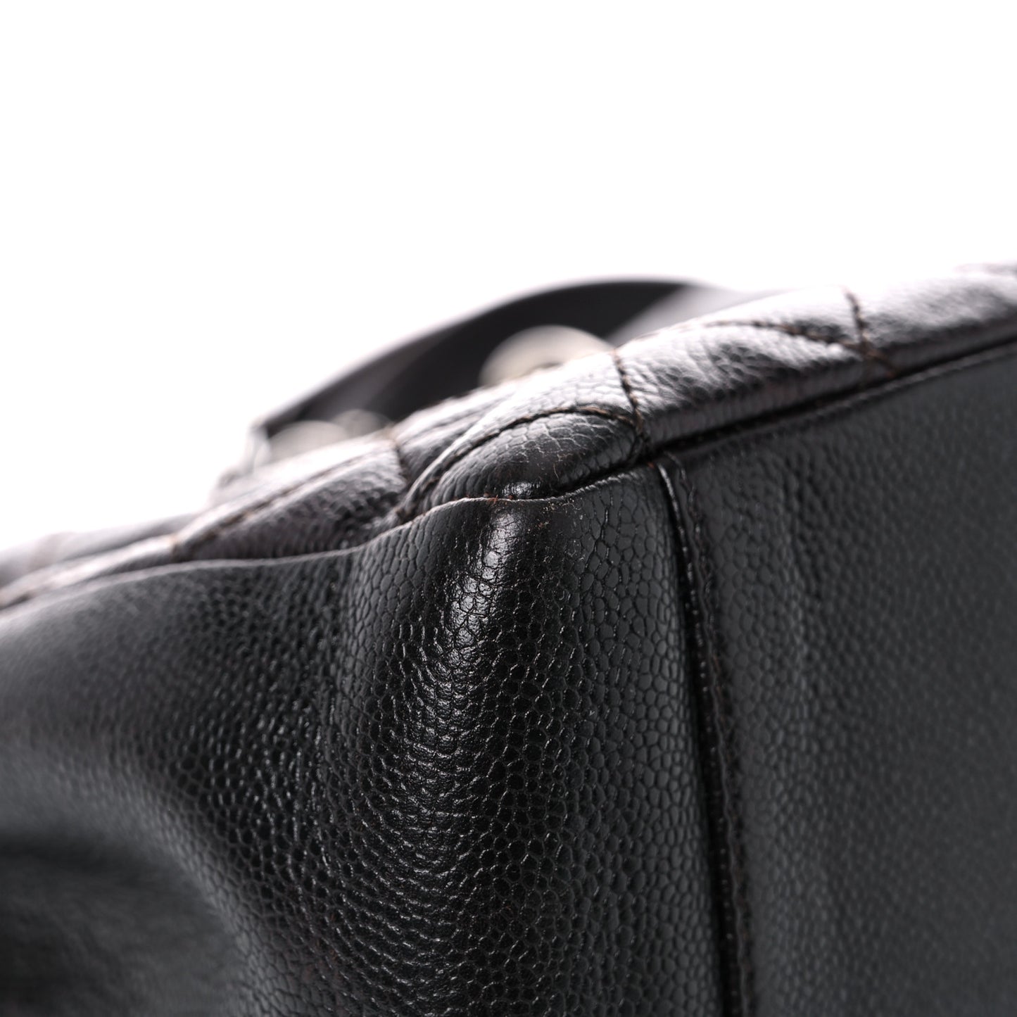 Caviar Quilted Grand Shopping Tote GST Dark Brown