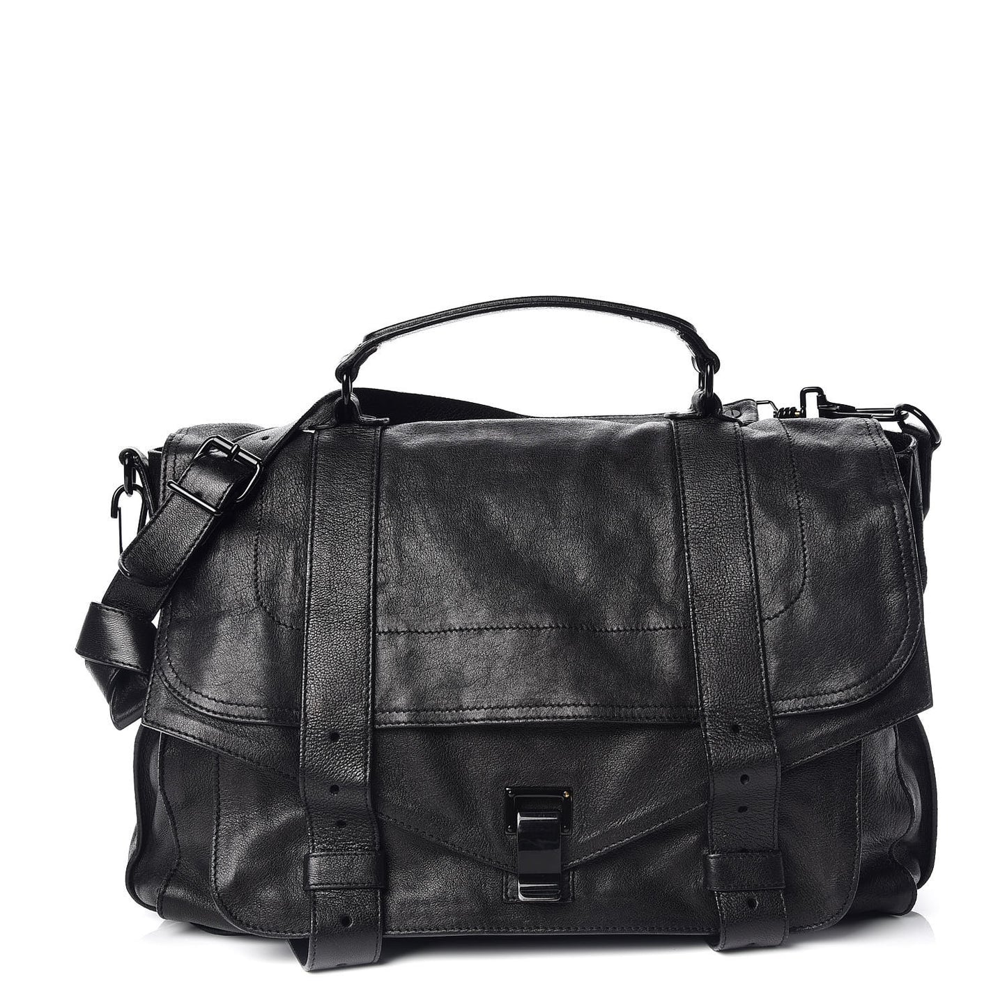 Lambskin PS1 Large Satchel Black