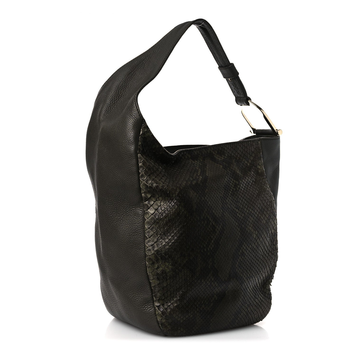 Gucci Snakeskin Greenwich Shoulder Bag Green 3 of 11