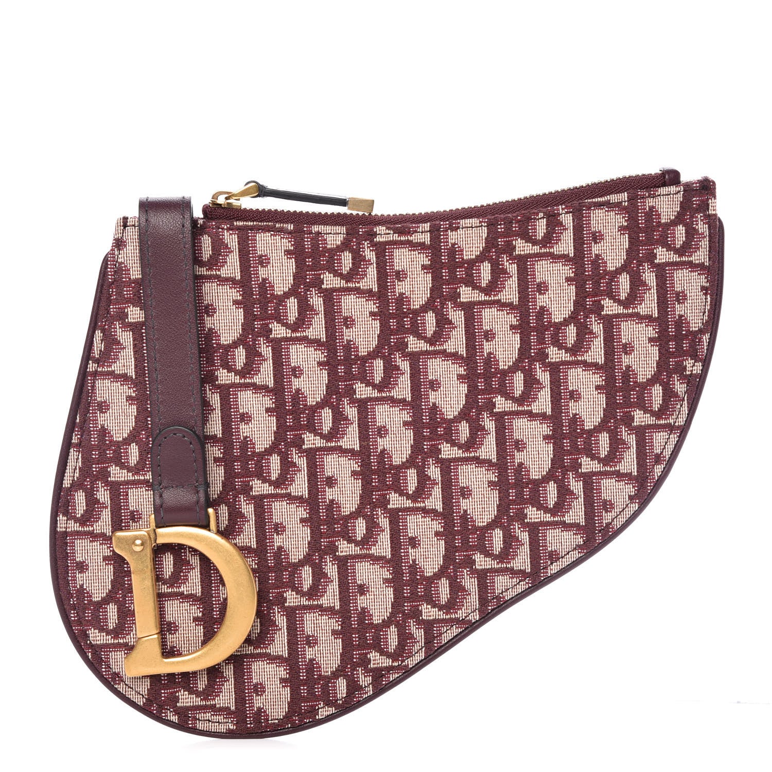 Christian Dior Oblique Saddle Clutch Burgundy 1 of 8