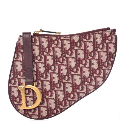 Christian Dior Oblique Saddle Clutch Burgundy 1 of 8