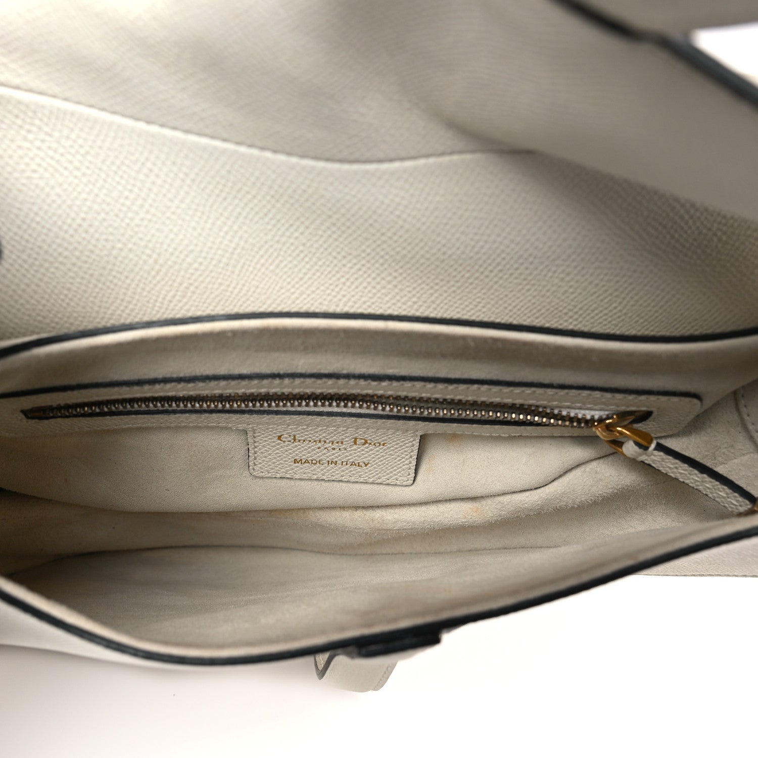 Christian Dior Grained Calfskin Saddle Bag White 5 of 11