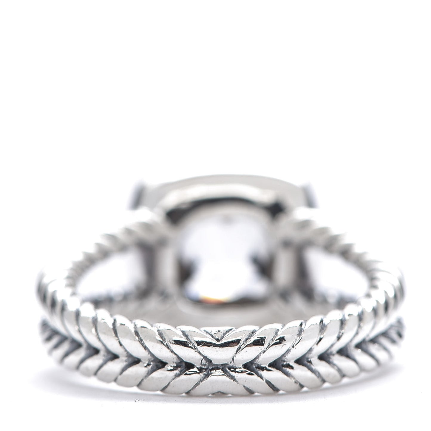 Sterling Silver Diamond White Topaz 7mm Petite Albion Ring 50 5.5
