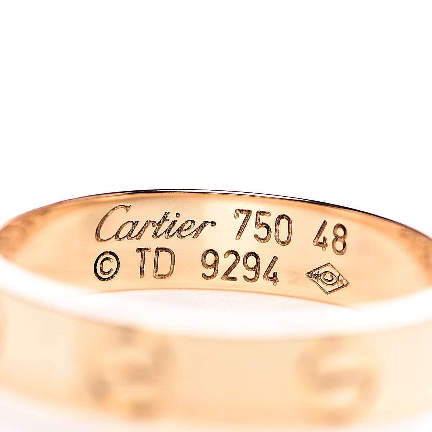 Cartier 18K Yellow Gold 3.5mm LOVE Wedding Band Ring 48 4.5 4 of 4