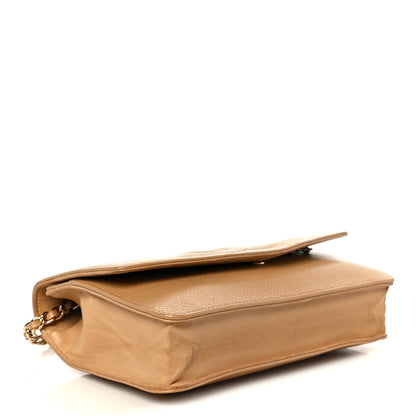 Chanel Caviar Timeless CC Wallet on Chain WOC Beige 4 of 12