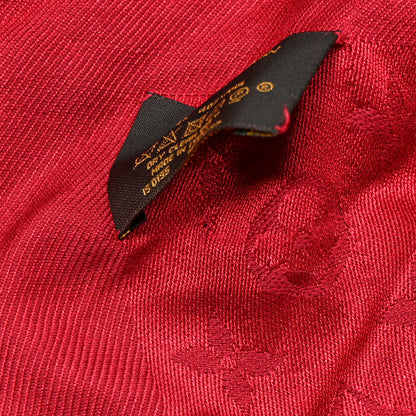 Louis Vuitton Silk Wool Monogram Shawl Pomme D'Amour 9 of 9