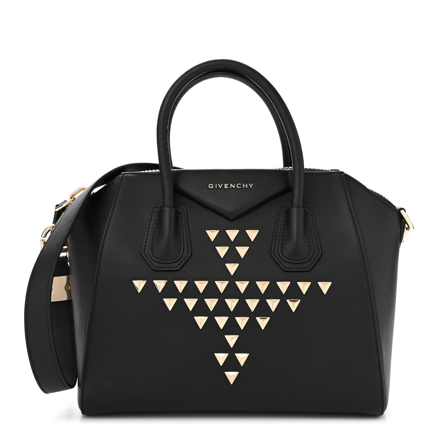 Givenchy Calfskin Triangle Studded Small Antigona Black 1 of 10