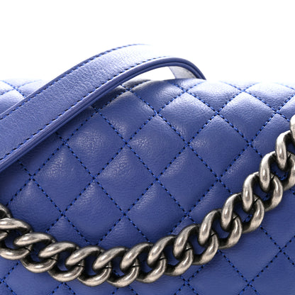 Chanel Calfskin Quilted Medium Boy Flap Blue 8 of 11
