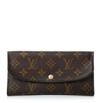 Louis Vuitton Monogram Emilie Wallet Rose Nacre 1 of 12