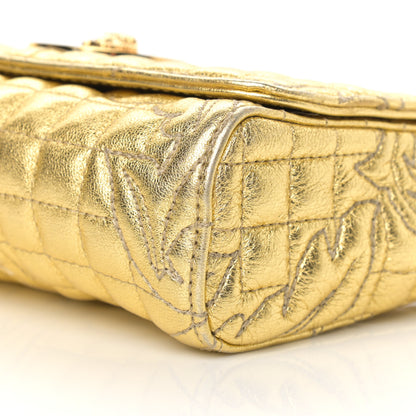 Versace Metallic Nappa Barocco Quilted Medusa Chain Crossbody Gold 17 of 22