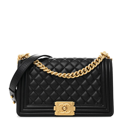 Chanel Lambskin Quilted Medium Boy Flap Black 1 of 13