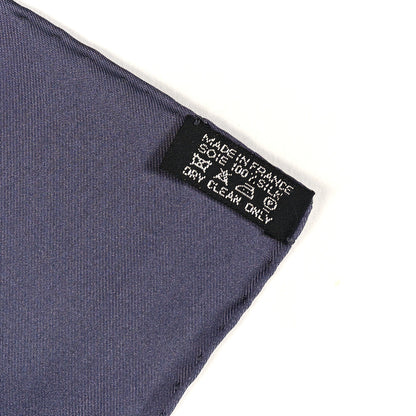 Hermes Silk Le Timbalier Scarf 90 Anthracite Violet Vert 3 of 3