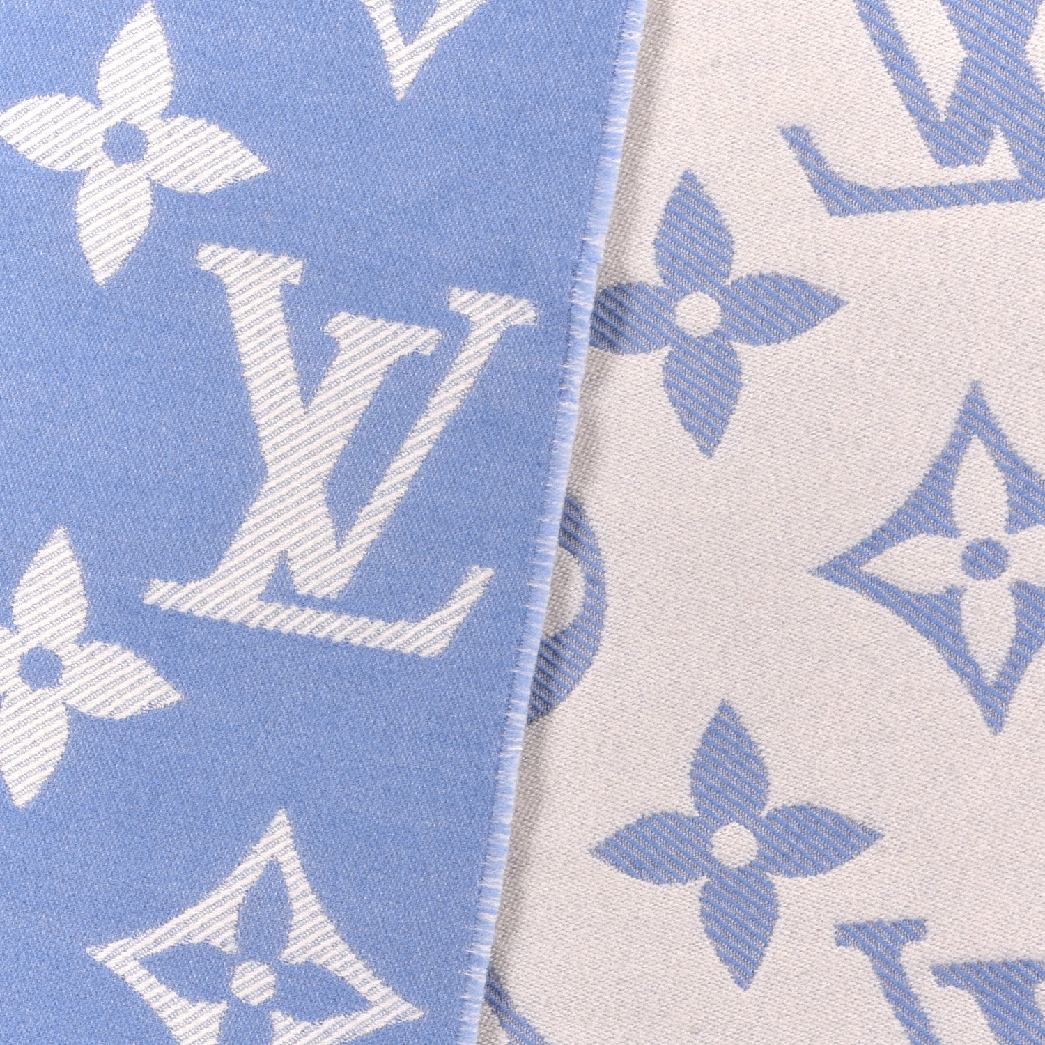 Louis Vuitton Cashmere Monogram Reykjavik Scarf Denim 3 of 3