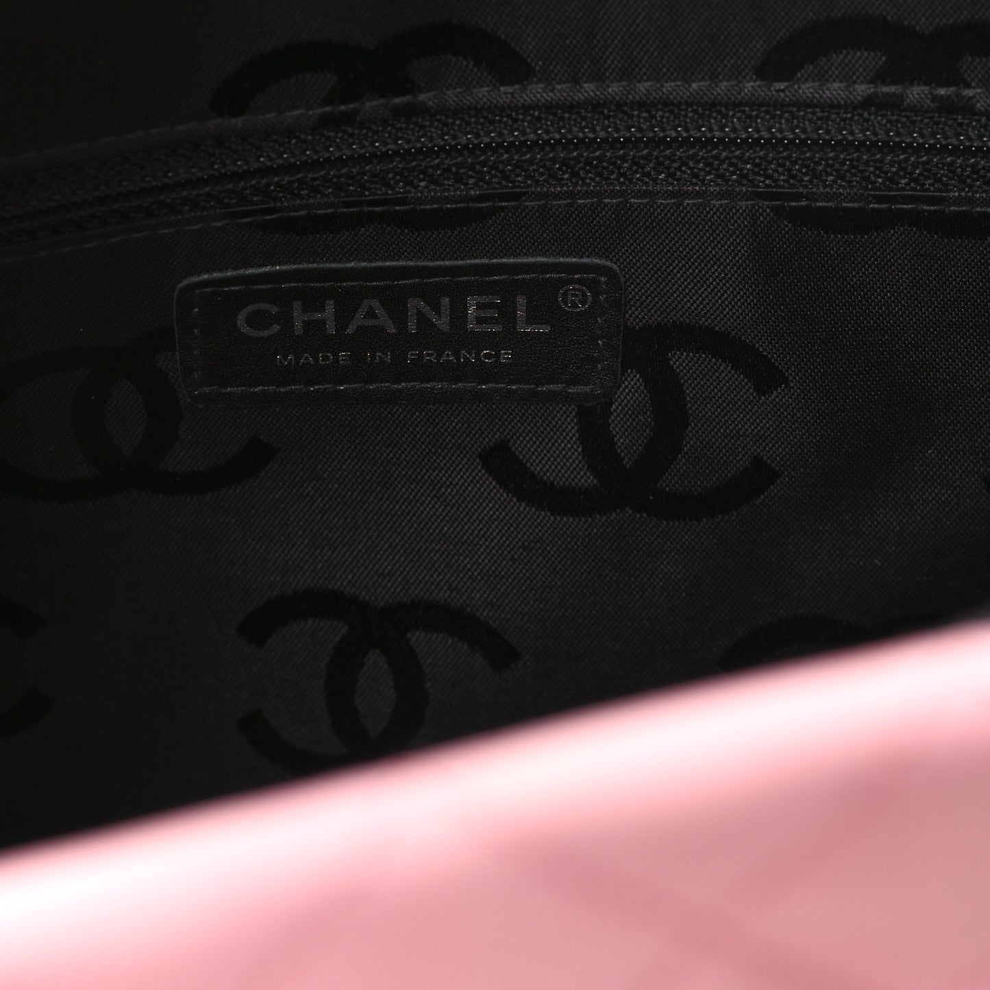 Calfskin Quilted Large Cambon Tote Pink Black