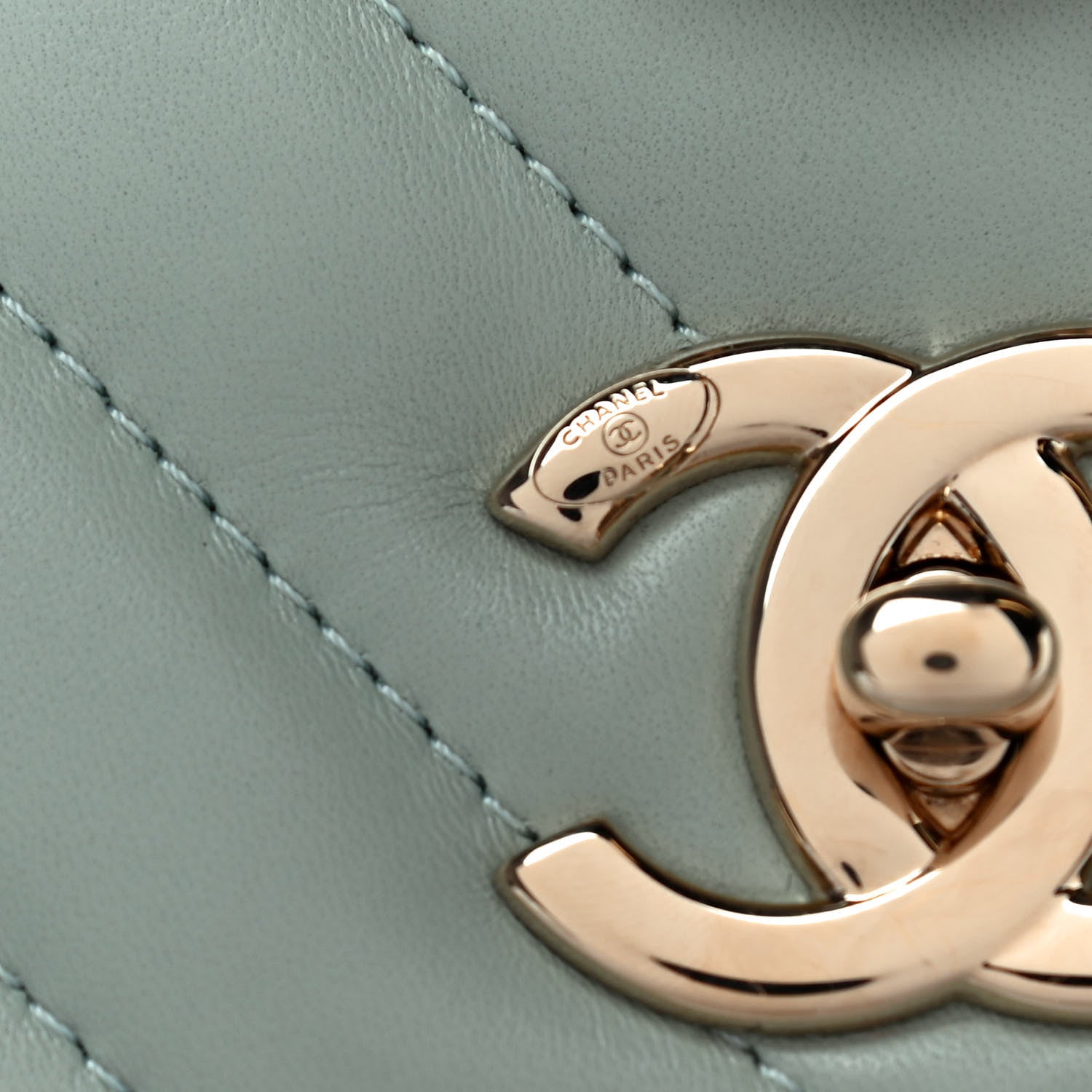 Chanel Lambskin Chevron Quilted Small Trendy CC Dual Handle Flap Bag Light Green 19 of 19