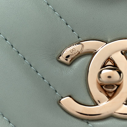 Chanel Lambskin Chevron Quilted Small Trendy CC Dual Handle Flap Bag Light Green 19 of 19