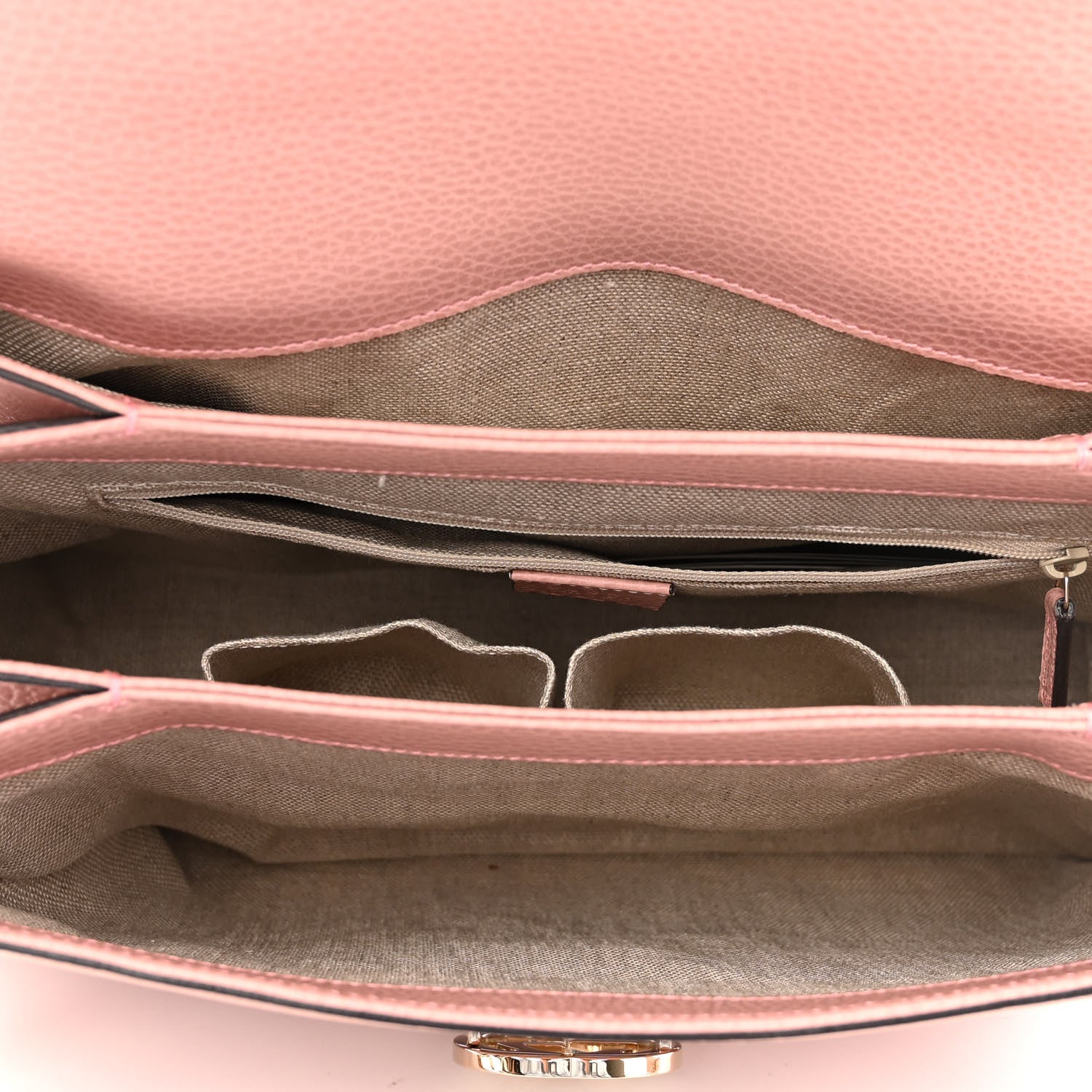 Gucci Dollar Calfskin Medium Interlocking G Top Handle Shoulder Bag Soft Pink 5 of 10