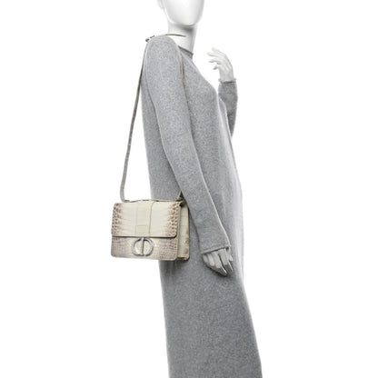 Christian Dior Niloticus Crocodile Himalaya 30 Montaigne Flap Bag Latte 2 of 10