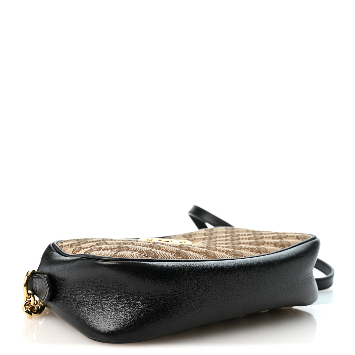Monogram Matelasse Diagonal Small GG Marmont Chain Shoulder Bag Beige Black