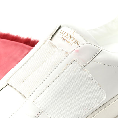 Valentino Garavani Calfskin Mink Fur Sneakers 37 White Rosso Valentino 10 of 11