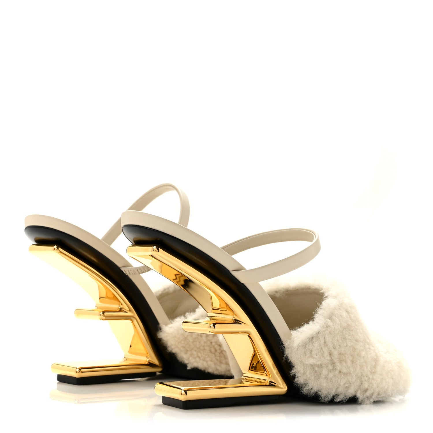 Fendi Nappa Shearling First 95mm Slide Sandals 36 Latte 5 of 9