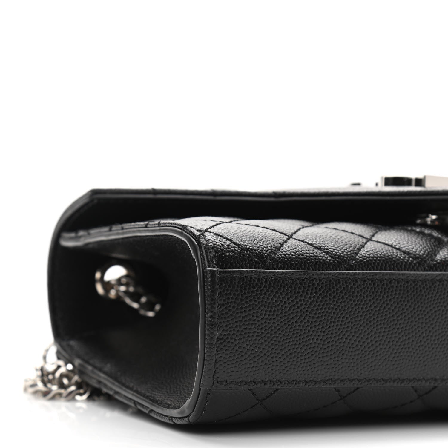 Saint Laurent Grain De Poudre Textured Mixed Matelasse Triquilt Small Monogram Satchel Black 8 of 9