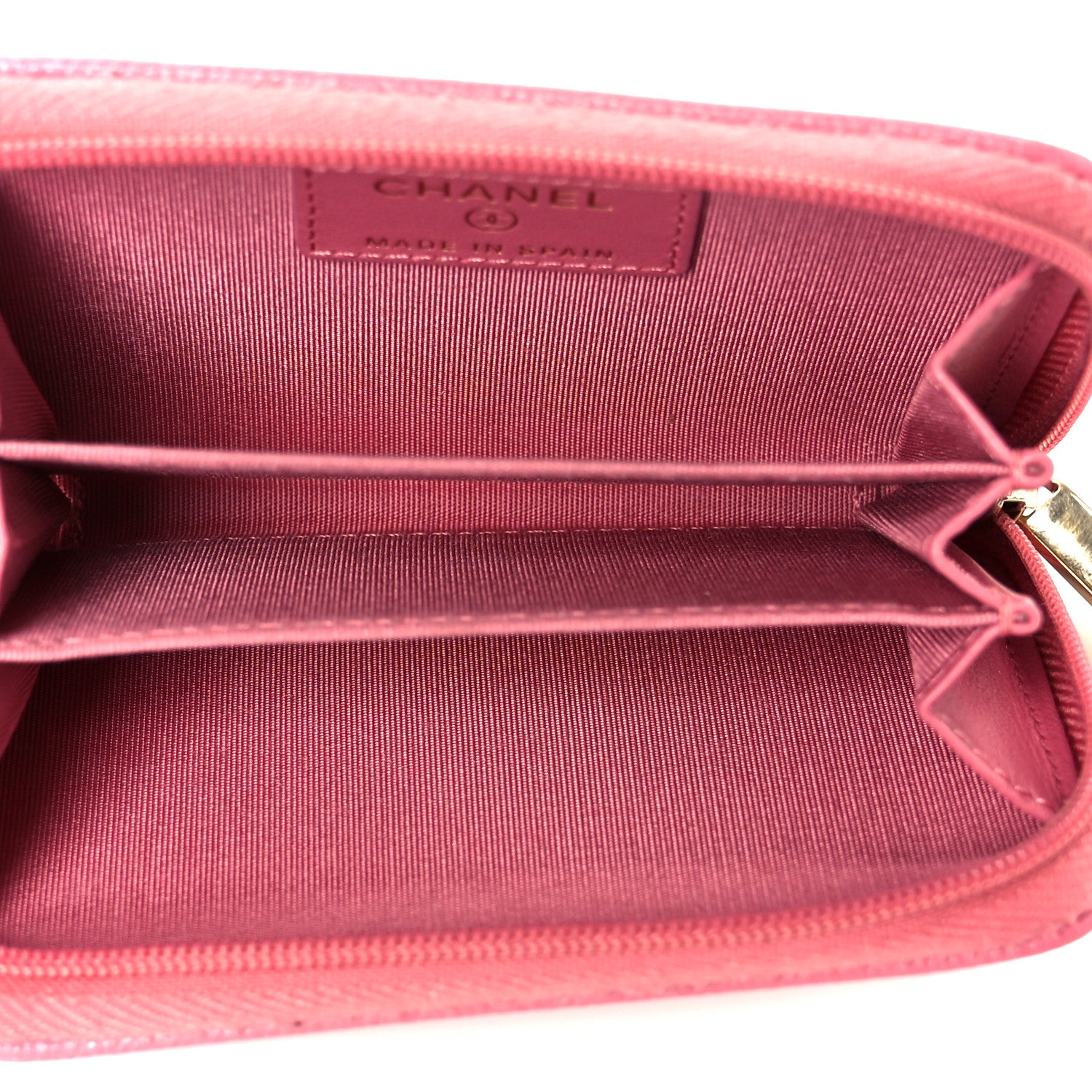 Chanel Caviar Timeless CC Zip Around Coin Purse Pink 5 of 8
