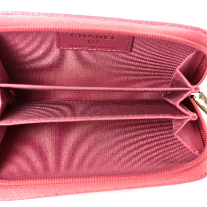 Chanel Caviar Timeless CC Zip Around Coin Purse Pink 5 of 8