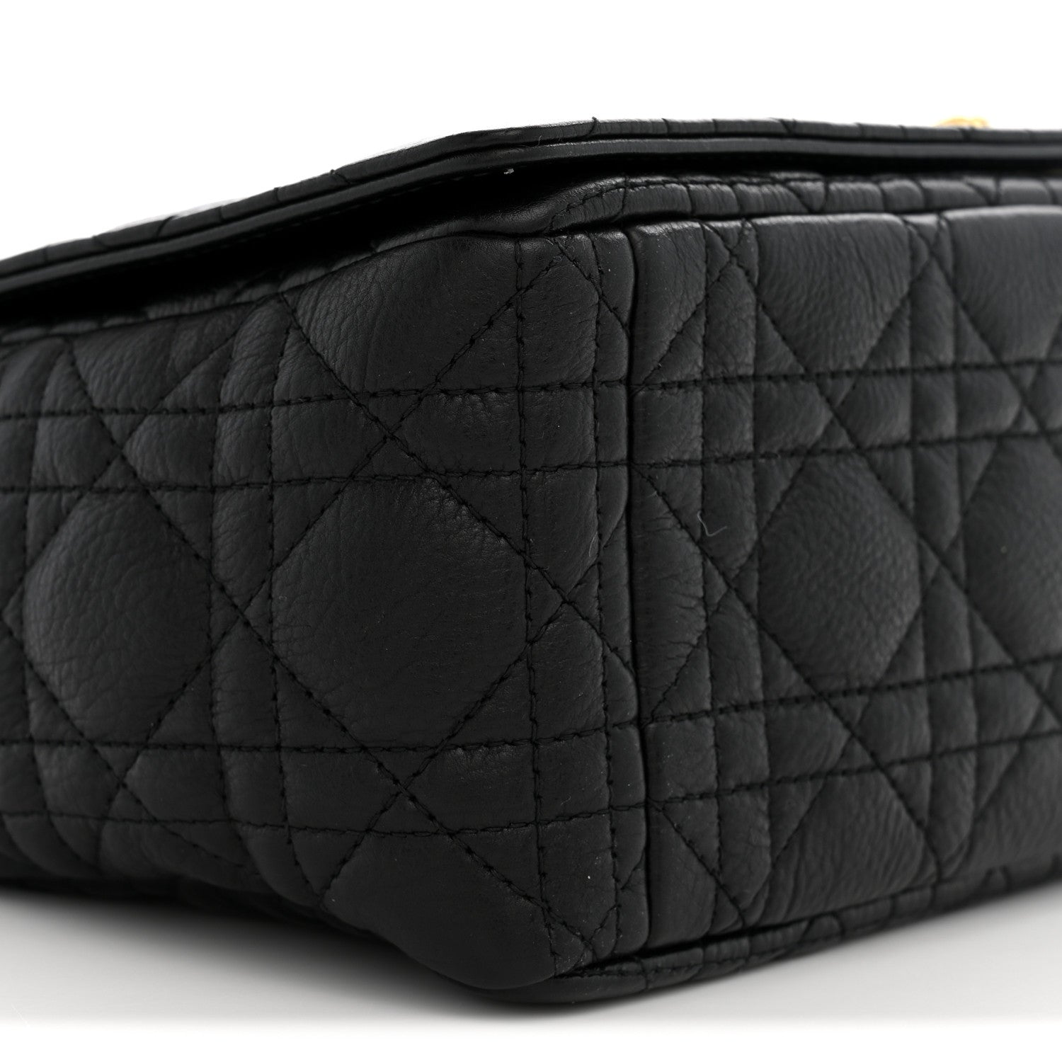 Christian Dior Grained Calfskin Cannage Large Caro Bag Black 9 of 11