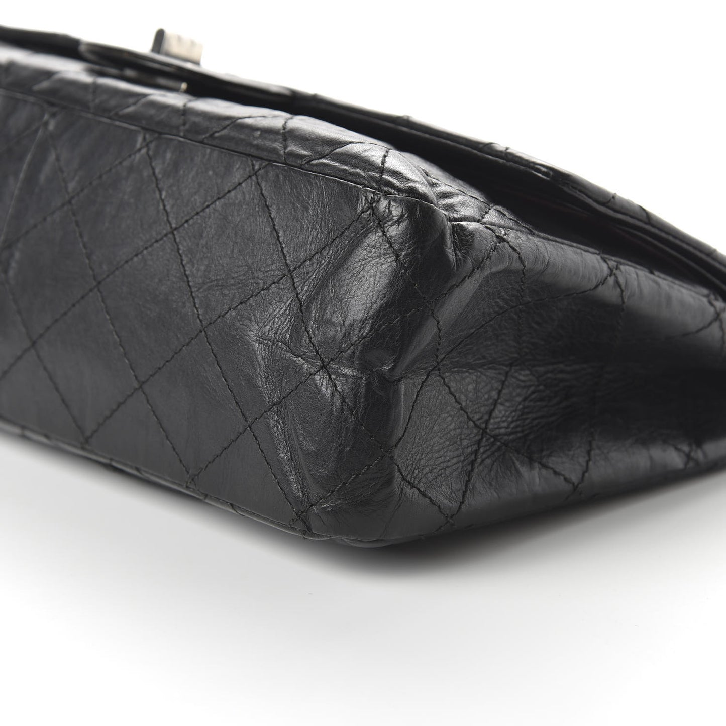 Aged Calfskin Quilted 2.55 Reissue 227 Flap Black