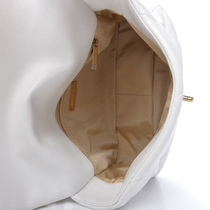 Chanel Goatskin Quilted Large Chanel 19 Flap White 5 of 10