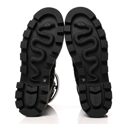 Gucci Nappa Frances GG Matelasse Platform Combat Boots 38 Black 5 of 7