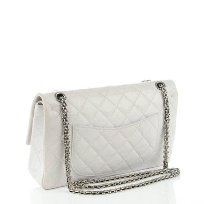 Chanel Aged Calfskin Quilted 50th Anniversary 2.55 Reissue 226 Flap Light Grey 3 of 9