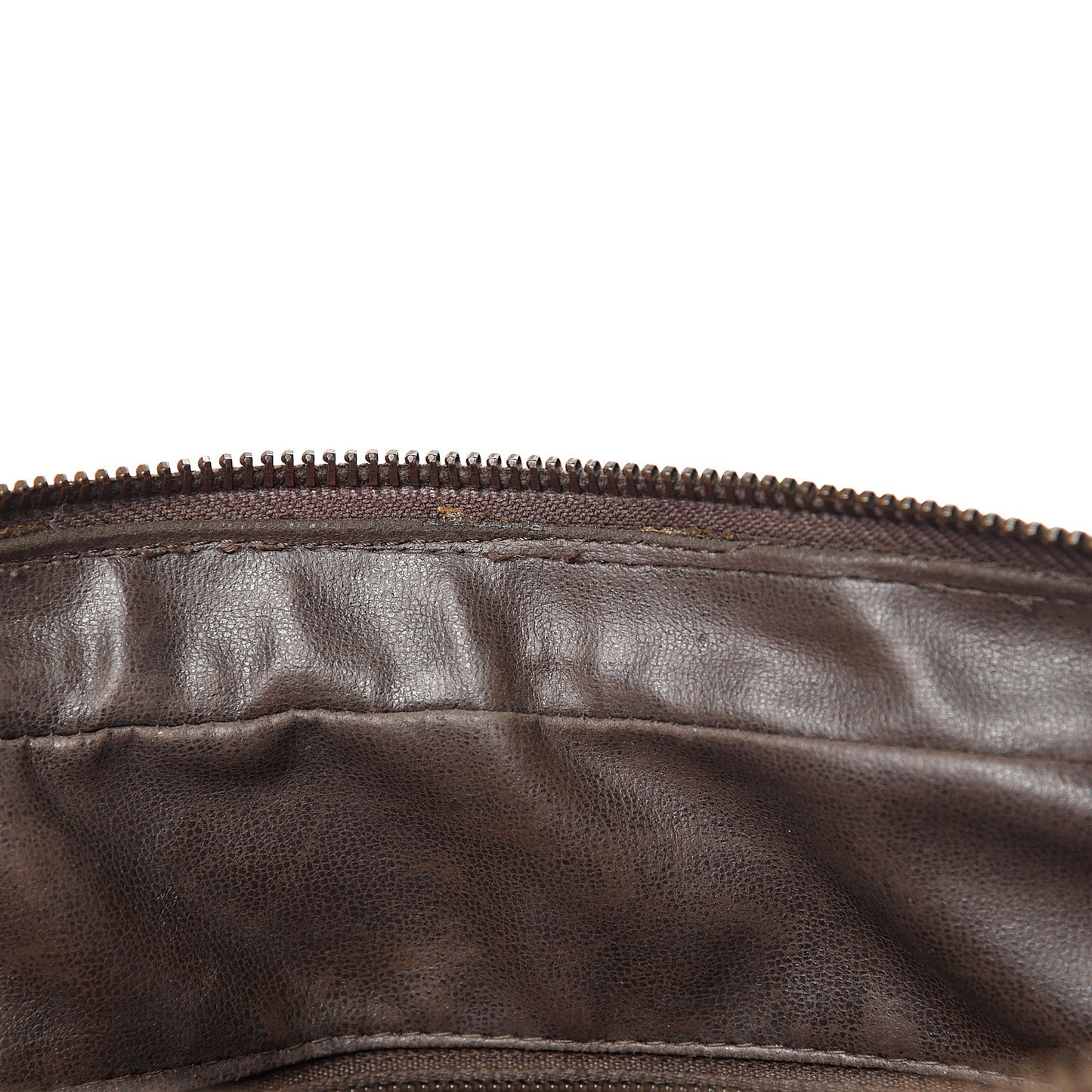Lambskin Quilted Large Camera Case Brown