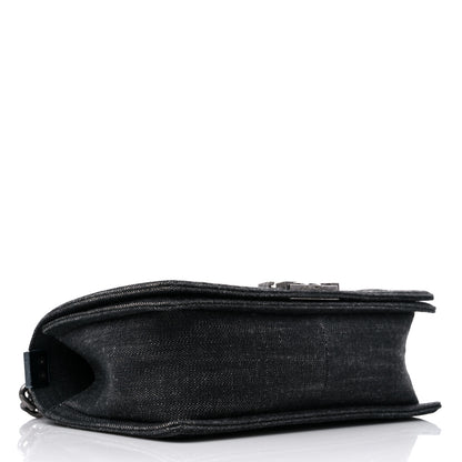 Chanel Denim Quilted Medium Boy Flap Black 4 of 10