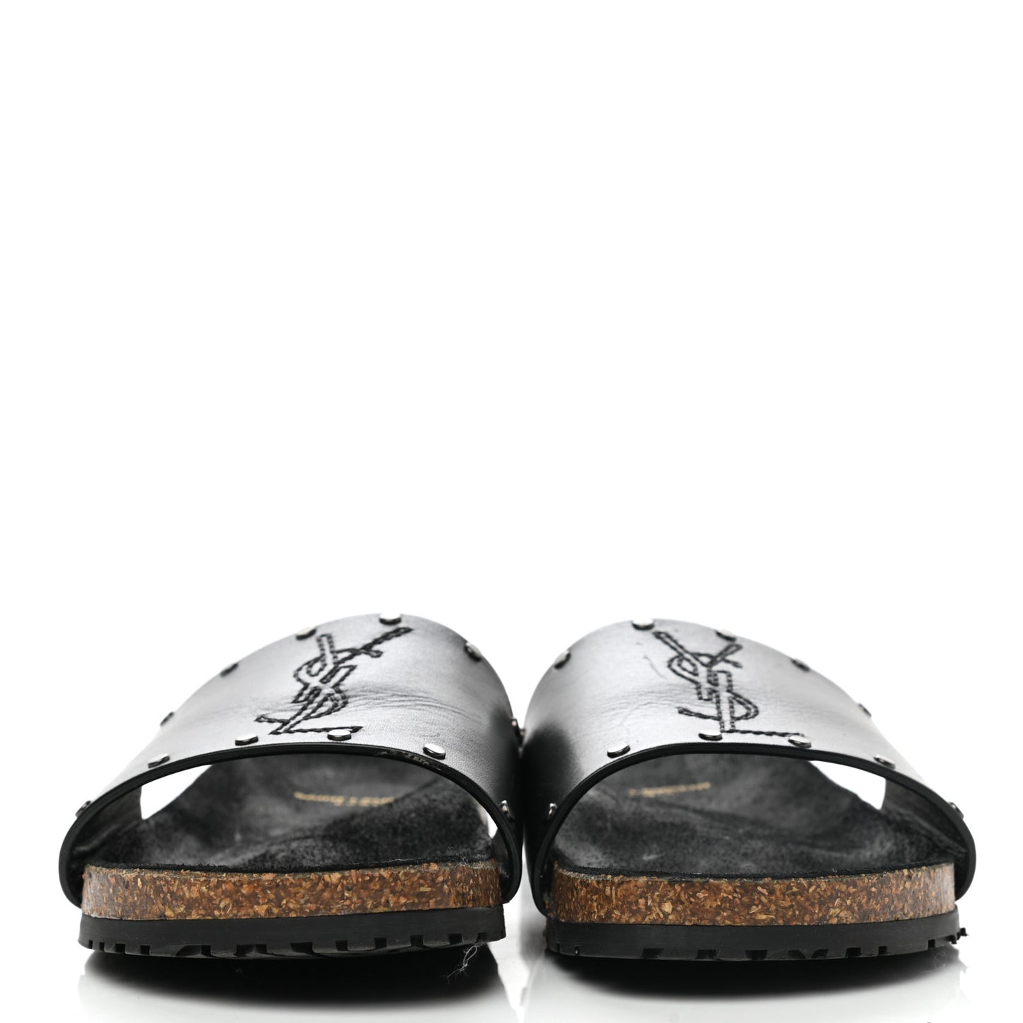Calfskin Suede Joan Slide Sandals 38 Black
