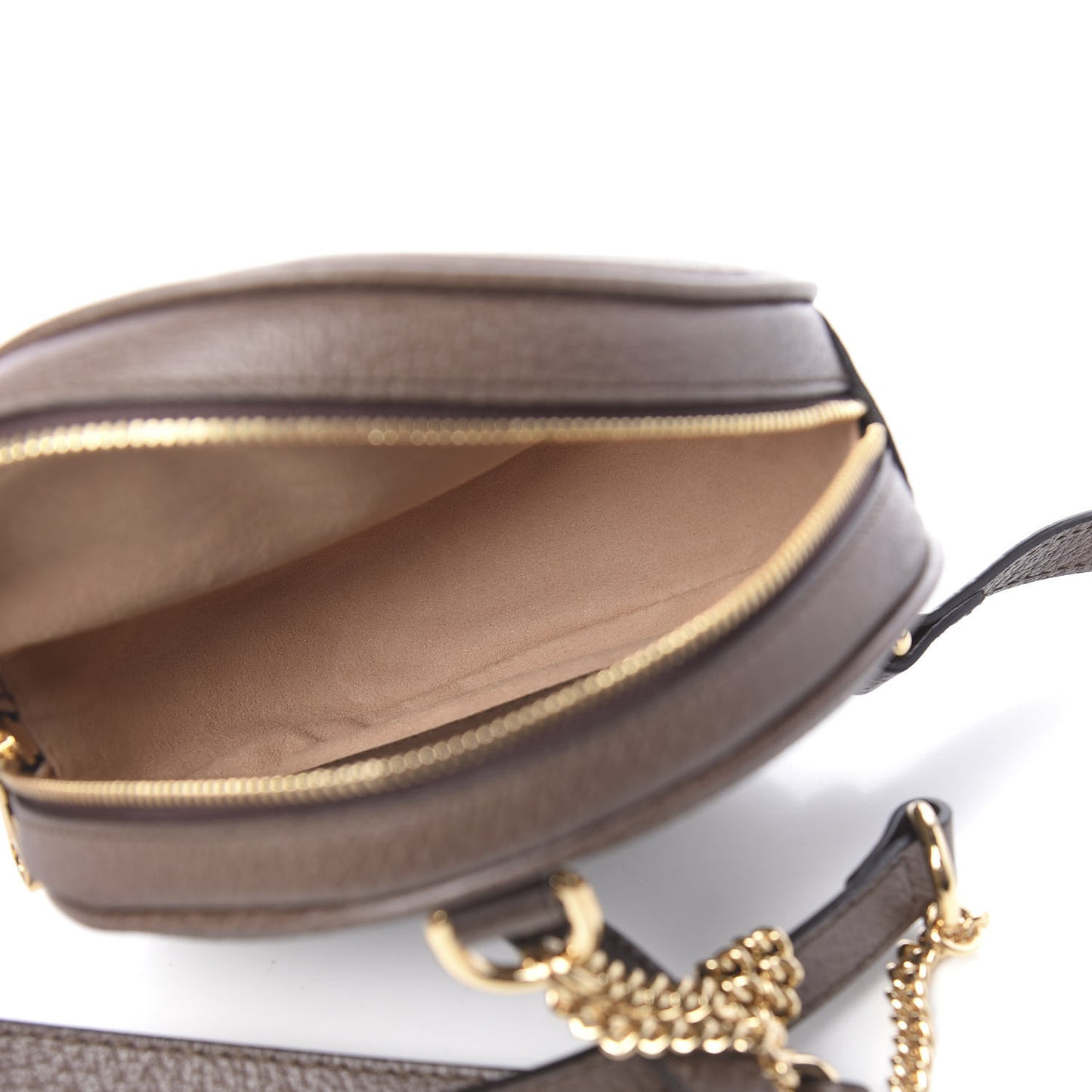 GG Supreme Monogram Web Mini Ophidia Round Backpack Brown