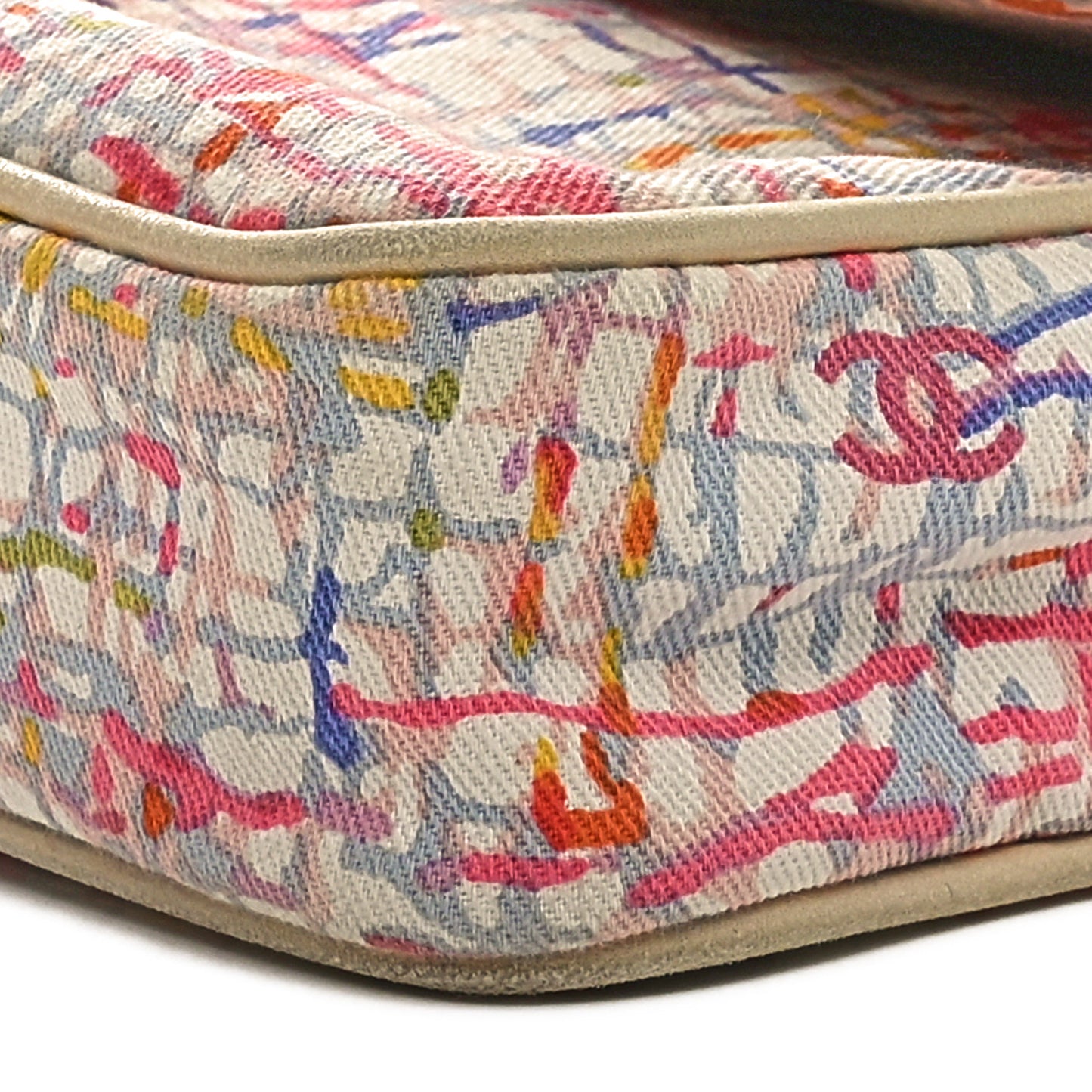 Canvas Watercolor Tweed Print Clover Small Flap Multicolor