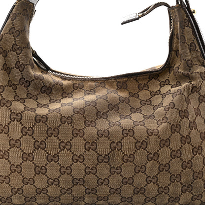 Gucci Monogram Medium Horsebit Chain Hobo Dark Brown 6 of 10