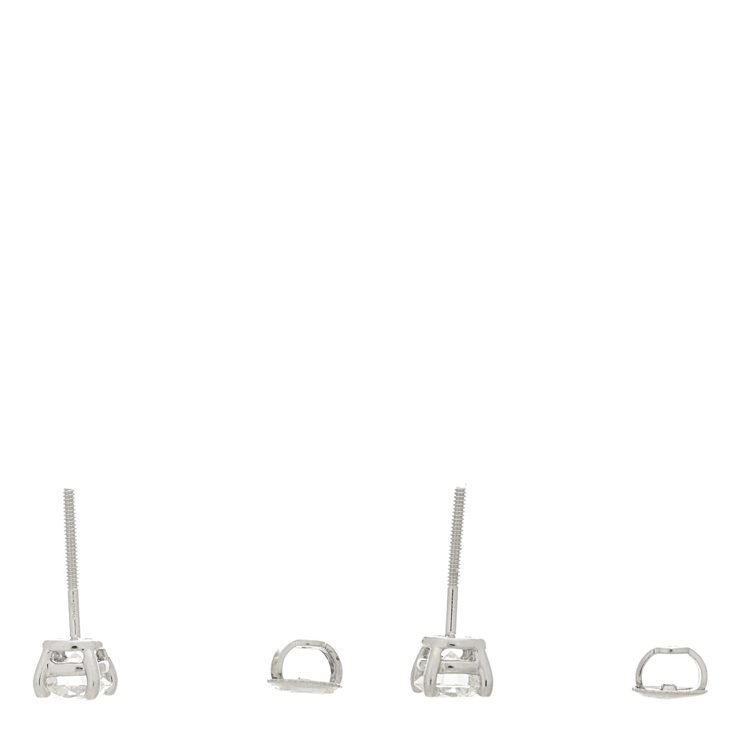 Tiffany Platinum Diamond 1.21ctw Solitaire Earrings 3 of 4