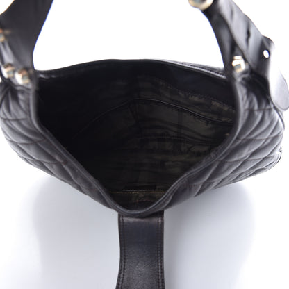 Burberry Calfskin Quilted Brook Hobo Dark Brown 5 of 9