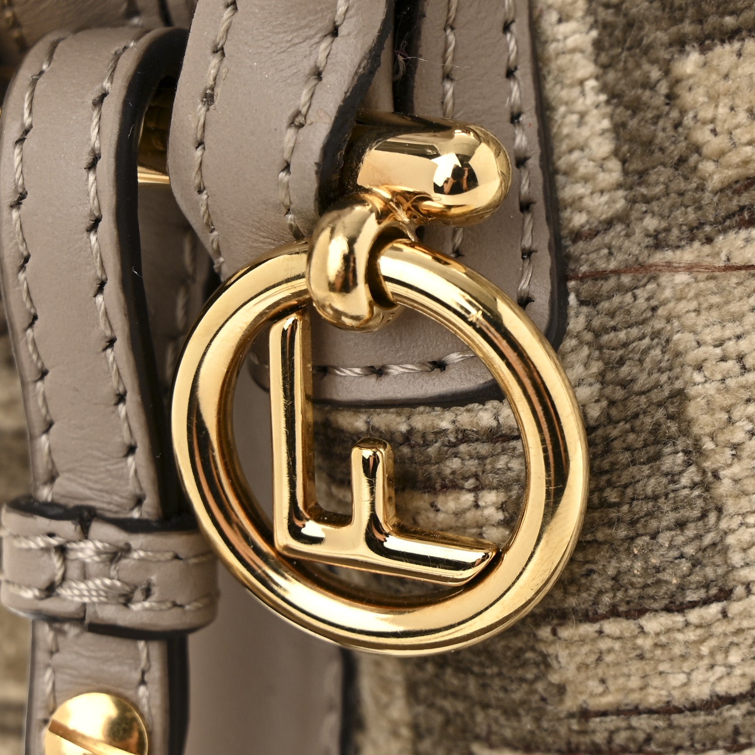 Fendi Chenille Vitello King FF Mini Mon Tresor Bucket Bag Tortora Nuvola 13 of 13