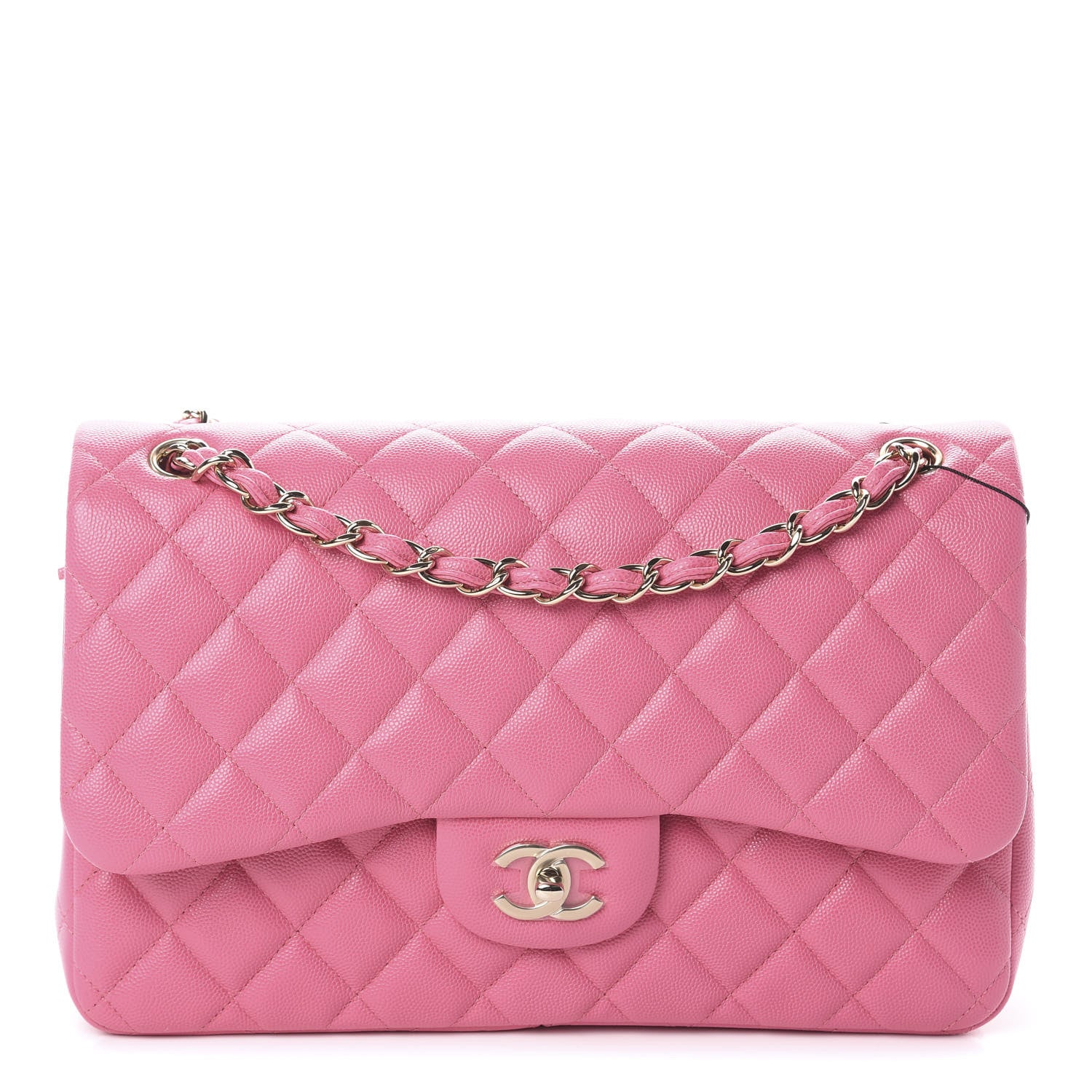 Chanel Caviar Quilted Jumbo Double Flap Pink 1 of 9