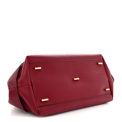 Salvatore Ferragamo Calfskin Braided Small Blossom Top Handle Bag Burgundy 4 of 9