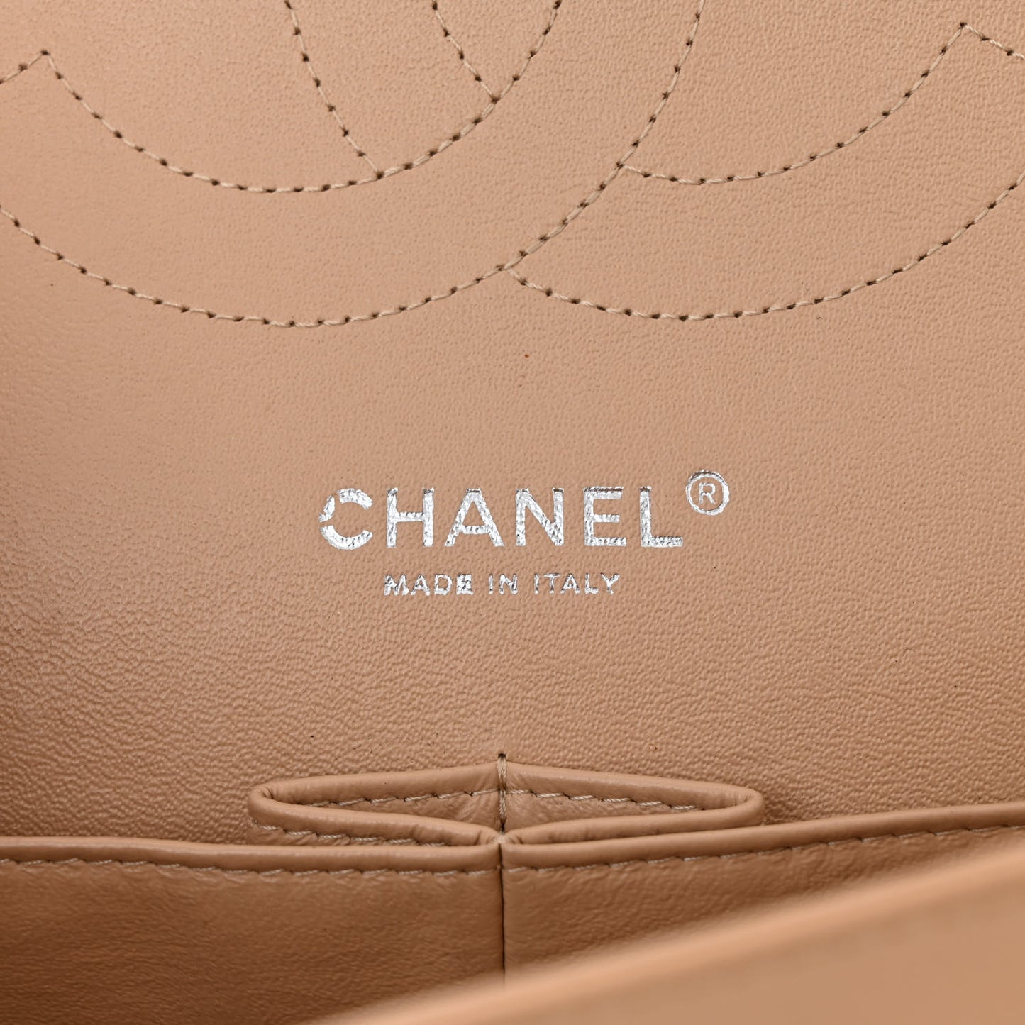 Caviar Quilted Jumbo Double Flap Beige